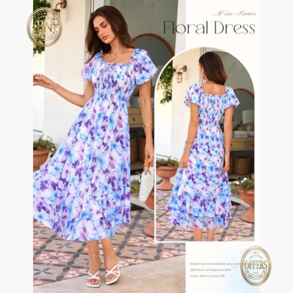 Polyester Elastane Maxi Dress with Pockets A-Line… - image 2